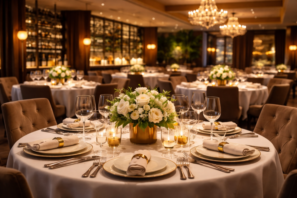 elegant dining in warm ambiance